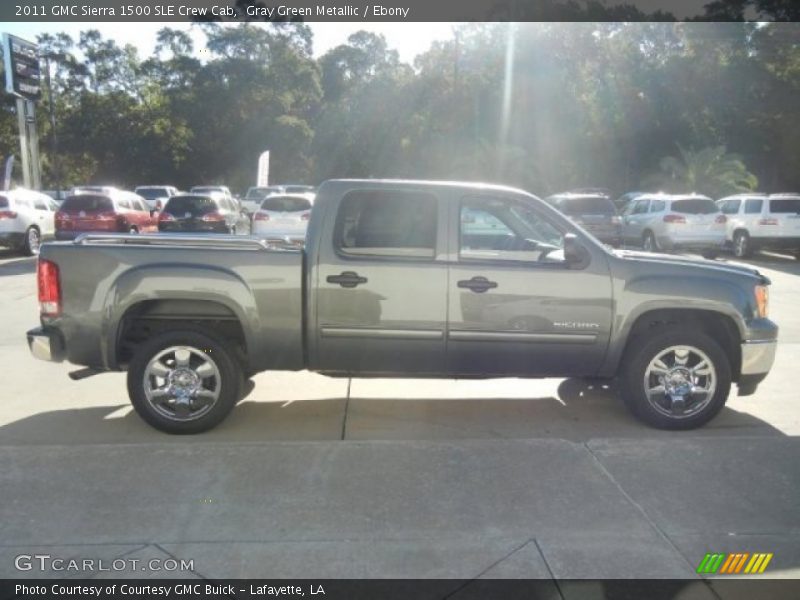 Gray Green Metallic / Ebony 2011 GMC Sierra 1500 SLE Crew Cab