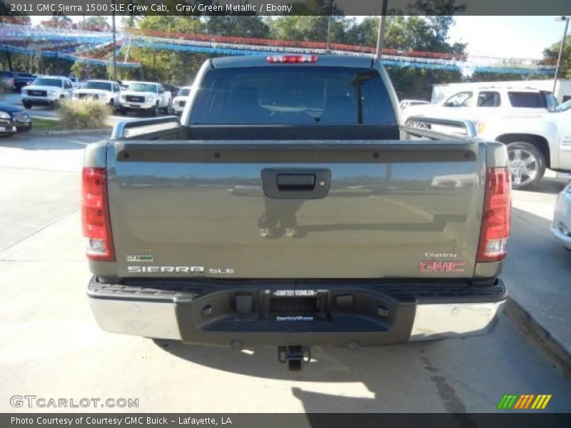 Gray Green Metallic / Ebony 2011 GMC Sierra 1500 SLE Crew Cab
