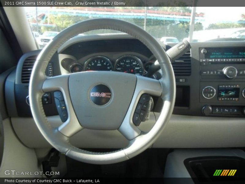 Gray Green Metallic / Ebony 2011 GMC Sierra 1500 SLE Crew Cab