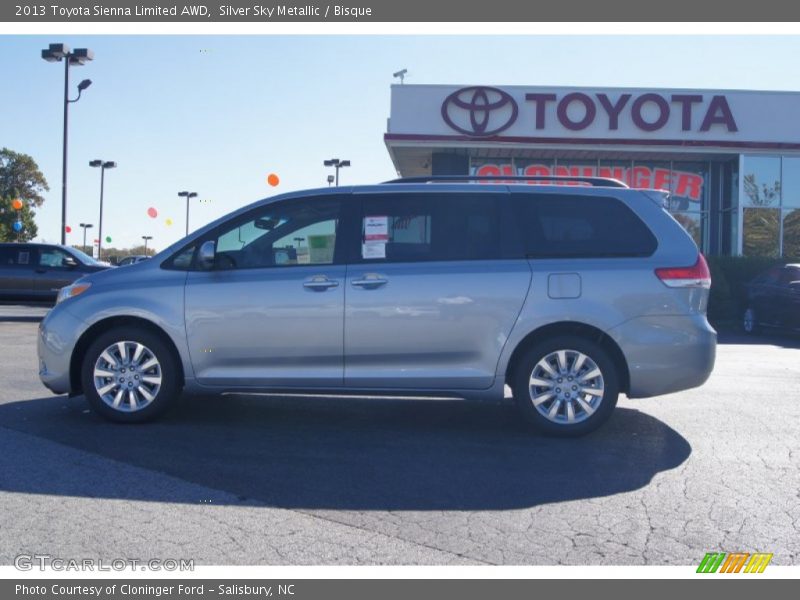 Silver Sky Metallic / Bisque 2013 Toyota Sienna Limited AWD