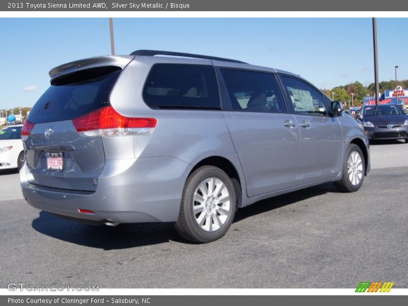 Silver Sky Metallic / Bisque 2013 Toyota Sienna Limited AWD