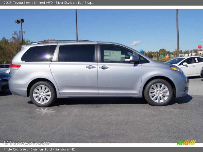 Silver Sky Metallic / Bisque 2013 Toyota Sienna Limited AWD