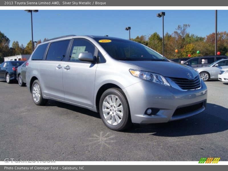 Silver Sky Metallic / Bisque 2013 Toyota Sienna Limited AWD