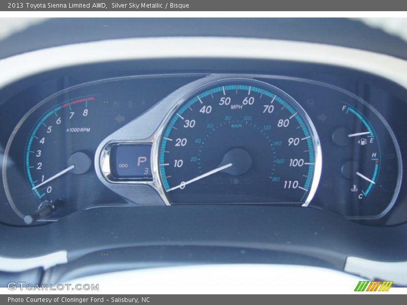 Silver Sky Metallic / Bisque 2013 Toyota Sienna Limited AWD
