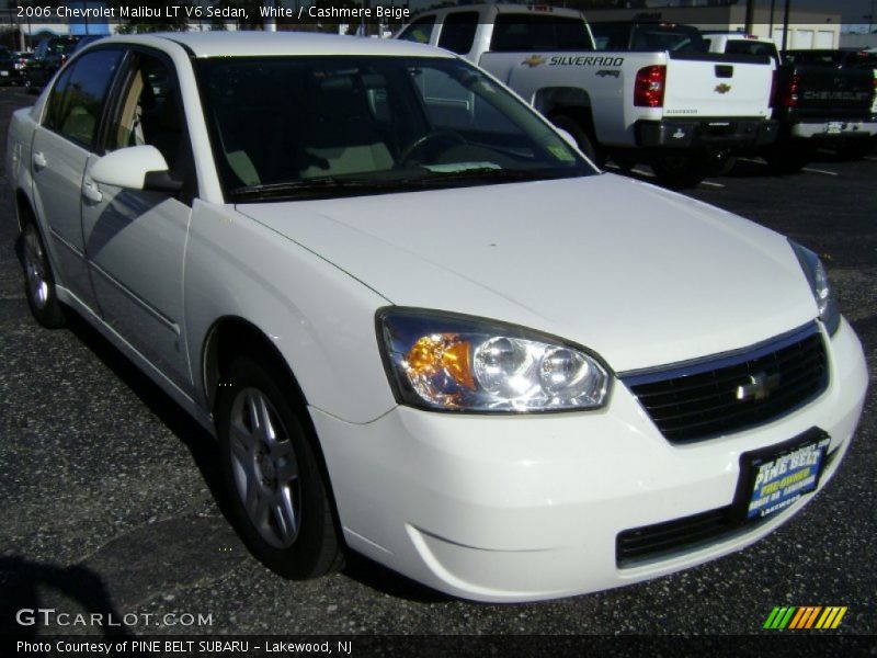White / Cashmere Beige 2006 Chevrolet Malibu LT V6 Sedan