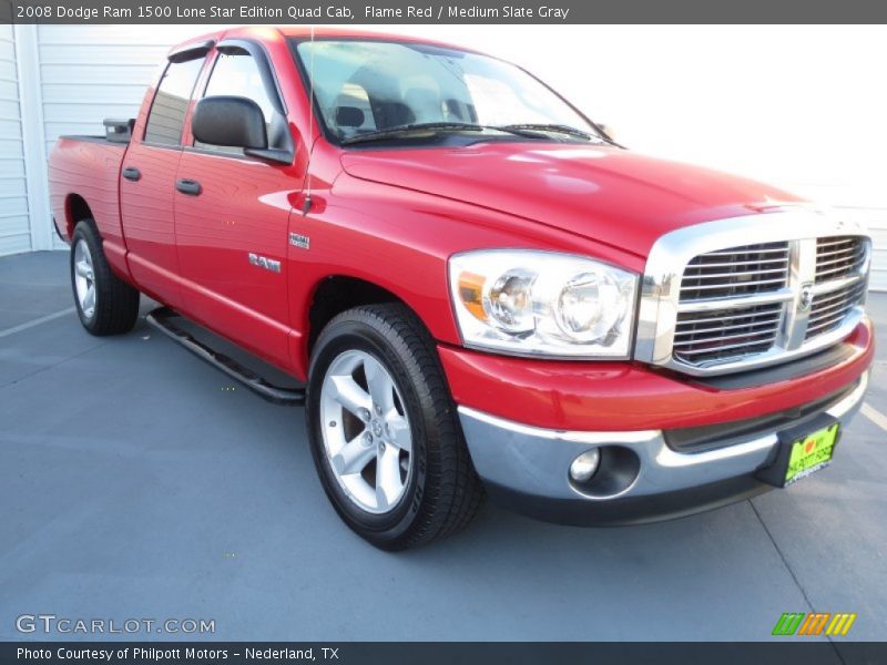 Flame Red / Medium Slate Gray 2008 Dodge Ram 1500 Lone Star Edition Quad Cab