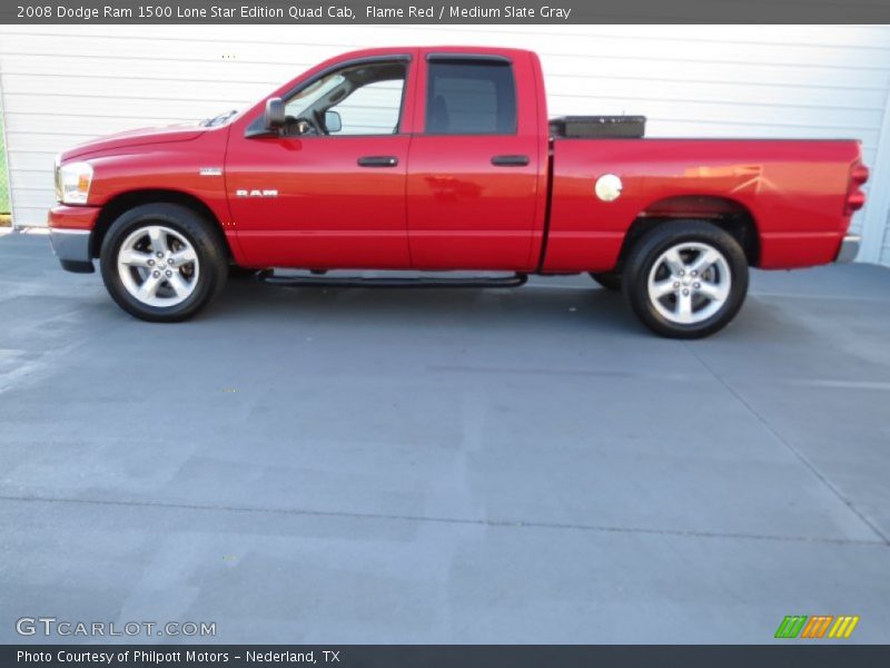 Flame Red / Medium Slate Gray 2008 Dodge Ram 1500 Lone Star Edition Quad Cab