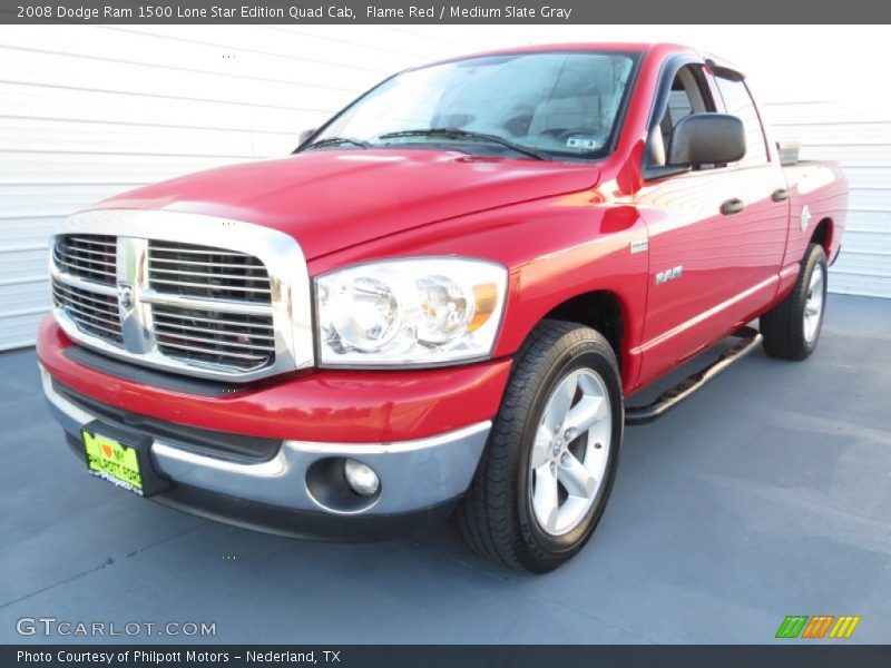 Flame Red / Medium Slate Gray 2008 Dodge Ram 1500 Lone Star Edition Quad Cab