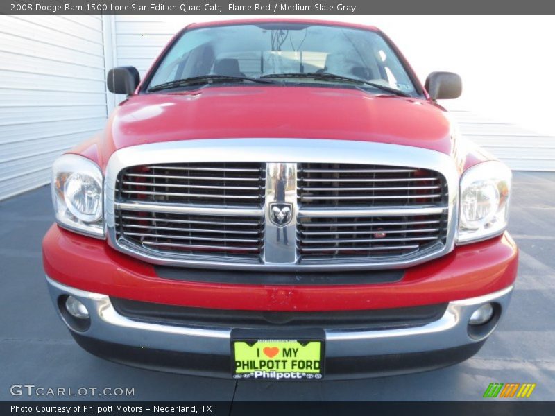 Flame Red / Medium Slate Gray 2008 Dodge Ram 1500 Lone Star Edition Quad Cab