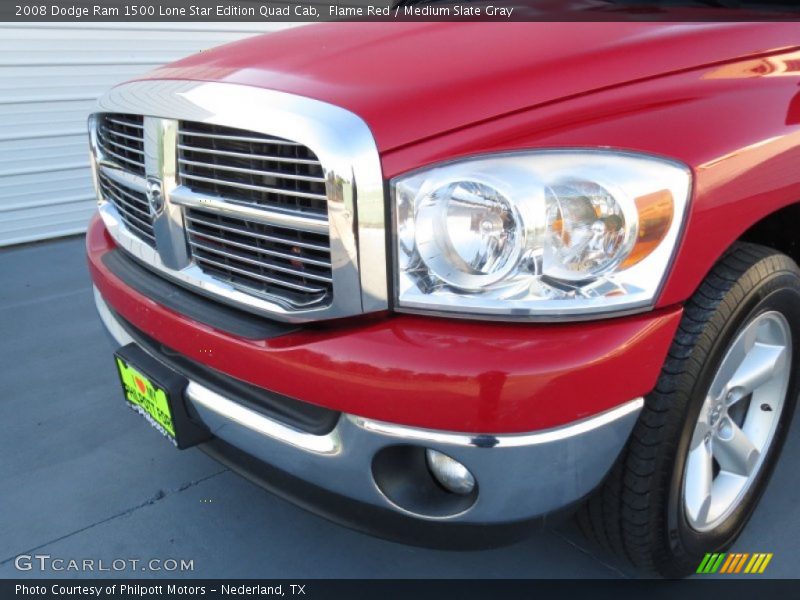 Flame Red / Medium Slate Gray 2008 Dodge Ram 1500 Lone Star Edition Quad Cab