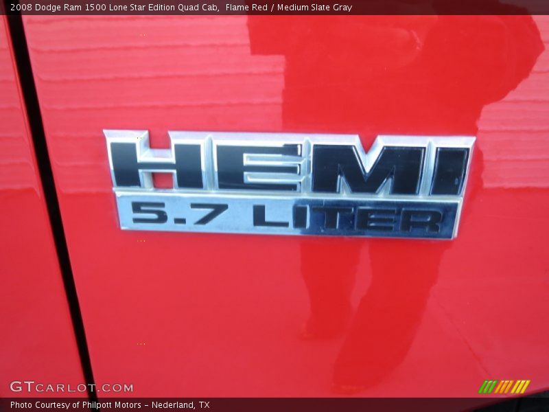 Flame Red / Medium Slate Gray 2008 Dodge Ram 1500 Lone Star Edition Quad Cab