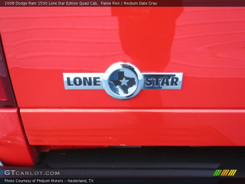 Flame Red / Medium Slate Gray 2008 Dodge Ram 1500 Lone Star Edition Quad Cab