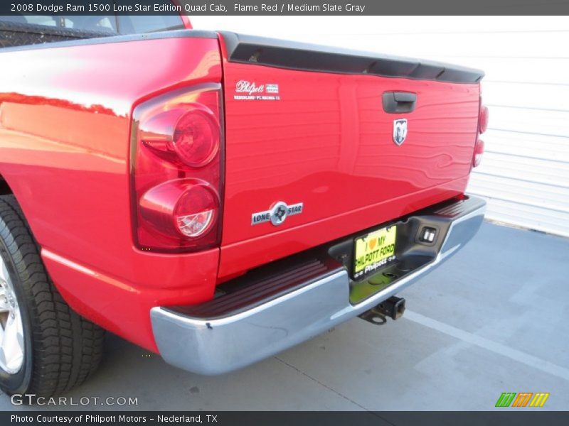 Flame Red / Medium Slate Gray 2008 Dodge Ram 1500 Lone Star Edition Quad Cab