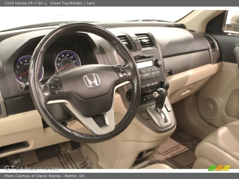 Green Tea Metallic / Ivory 2009 Honda CR-V EX-L
