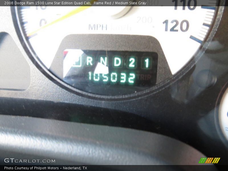 Flame Red / Medium Slate Gray 2008 Dodge Ram 1500 Lone Star Edition Quad Cab