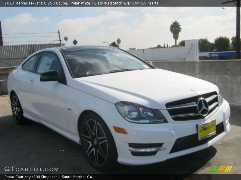 Polar White / Black/Red Stitch w/DINAMICA Inserts 2013 Mercedes-Benz C 250 Coupe