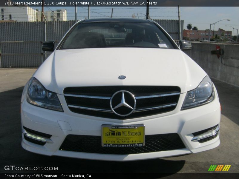 Polar White / Black/Red Stitch w/DINAMICA Inserts 2013 Mercedes-Benz C 250 Coupe