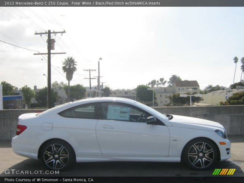 Polar White / Black/Red Stitch w/DINAMICA Inserts 2013 Mercedes-Benz C 250 Coupe