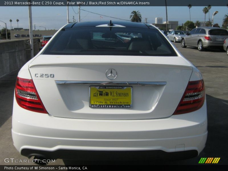 Polar White / Black/Red Stitch w/DINAMICA Inserts 2013 Mercedes-Benz C 250 Coupe