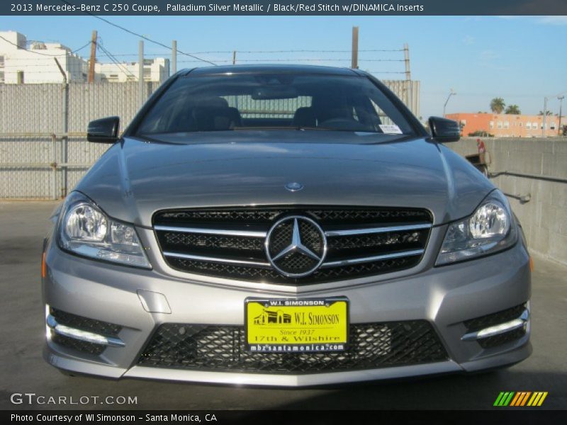 Palladium Silver Metallic / Black/Red Stitch w/DINAMICA Inserts 2013 Mercedes-Benz C 250 Coupe