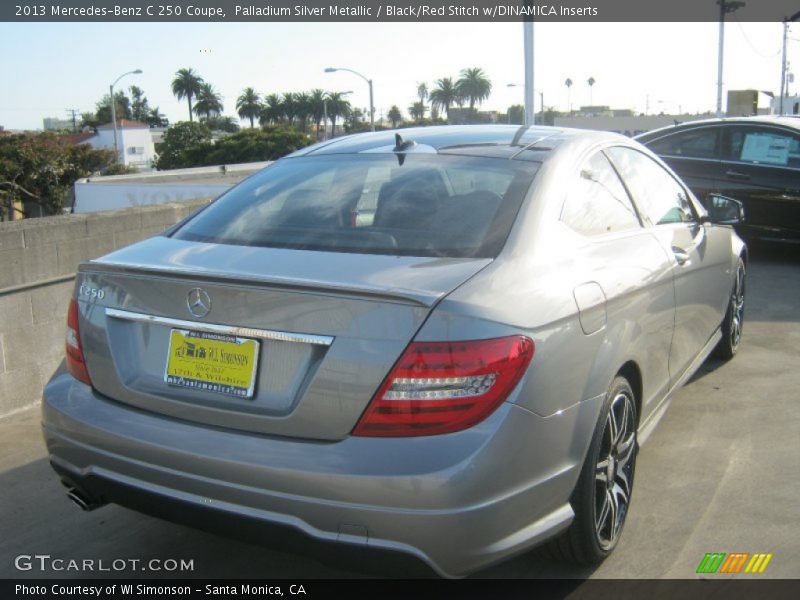 Palladium Silver Metallic / Black/Red Stitch w/DINAMICA Inserts 2013 Mercedes-Benz C 250 Coupe