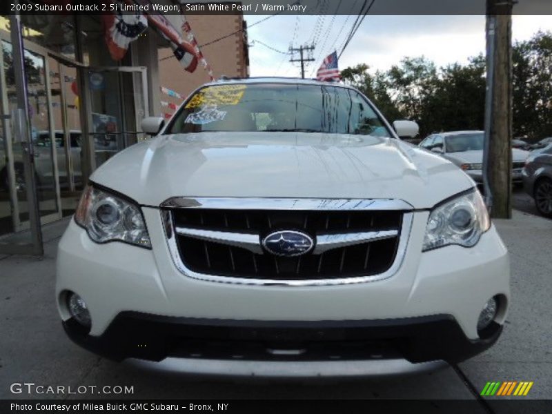 Satin White Pearl / Warm Ivory 2009 Subaru Outback 2.5i Limited Wagon