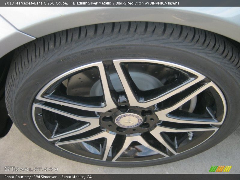 Palladium Silver Metallic / Black/Red Stitch w/DINAMICA Inserts 2013 Mercedes-Benz C 250 Coupe