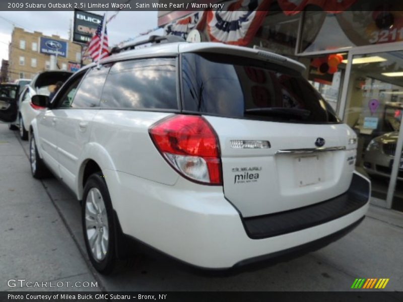 Satin White Pearl / Warm Ivory 2009 Subaru Outback 2.5i Limited Wagon