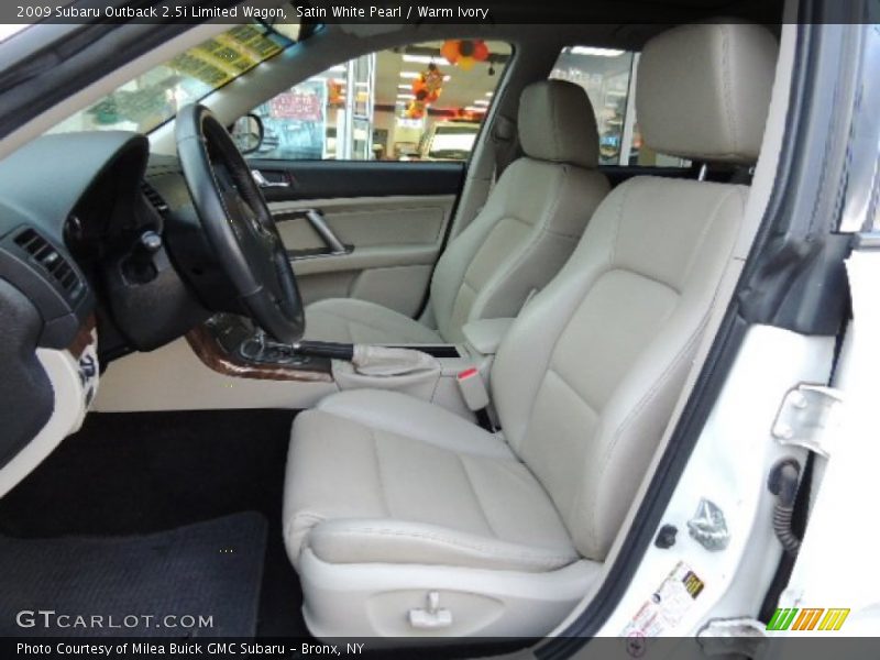 Satin White Pearl / Warm Ivory 2009 Subaru Outback 2.5i Limited Wagon
