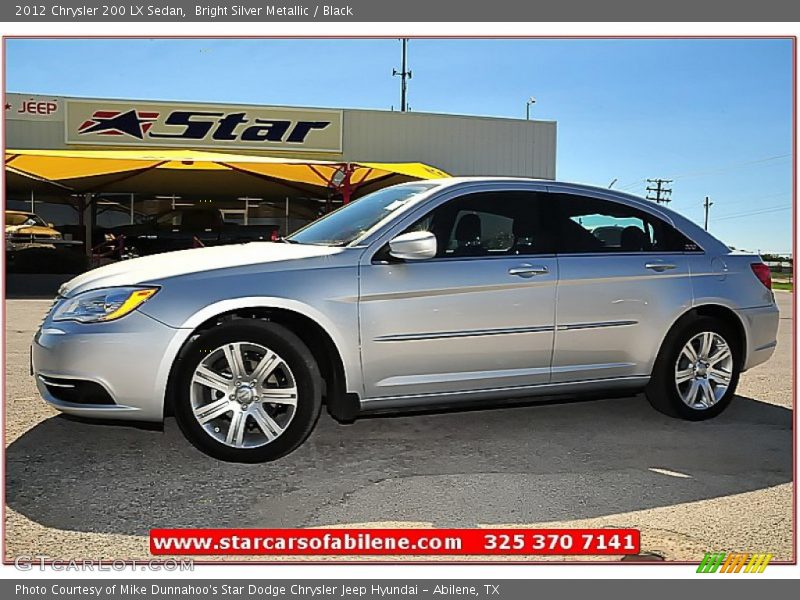 Bright Silver Metallic / Black 2012 Chrysler 200 LX Sedan