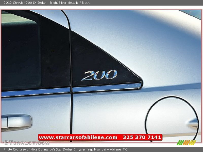 Bright Silver Metallic / Black 2012 Chrysler 200 LX Sedan