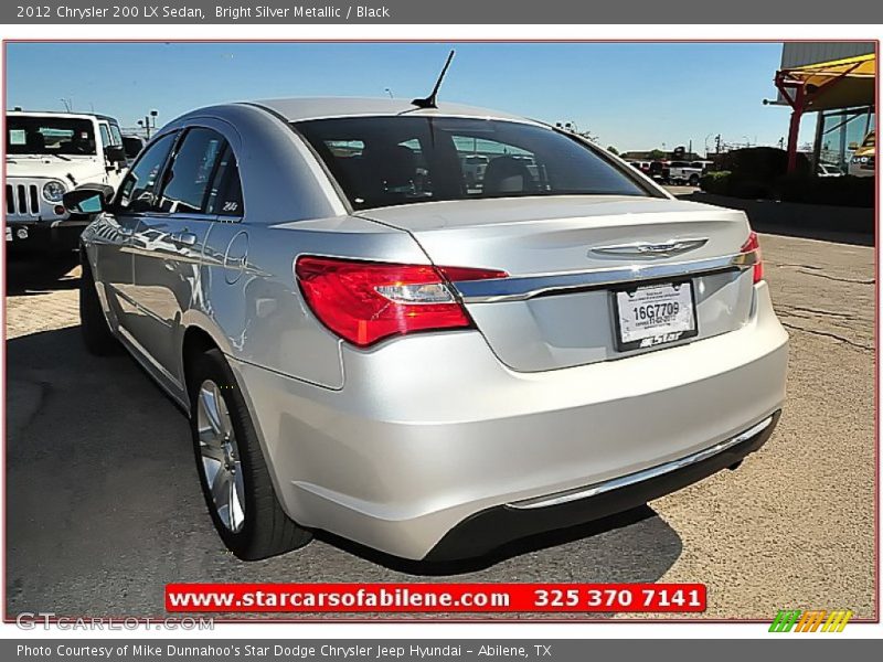 Bright Silver Metallic / Black 2012 Chrysler 200 LX Sedan