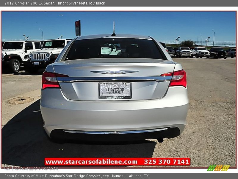 Bright Silver Metallic / Black 2012 Chrysler 200 LX Sedan