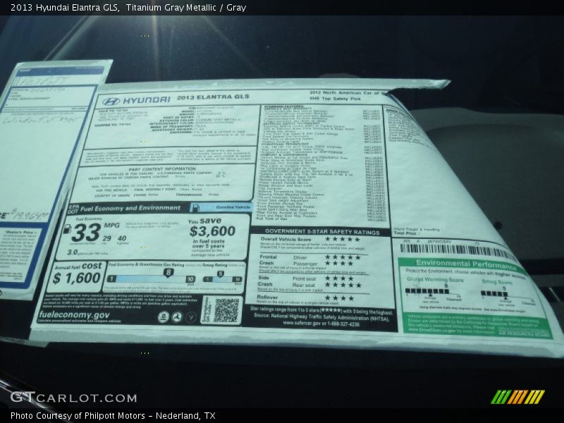 Titanium Gray Metallic / Gray 2013 Hyundai Elantra GLS