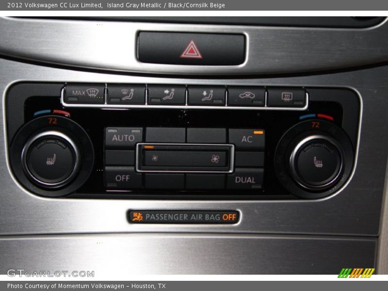 Island Gray Metallic / Black/Cornsilk Beige 2012 Volkswagen CC Lux Limited