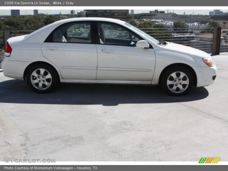White / Gray 2008 Kia Spectra LX Sedan