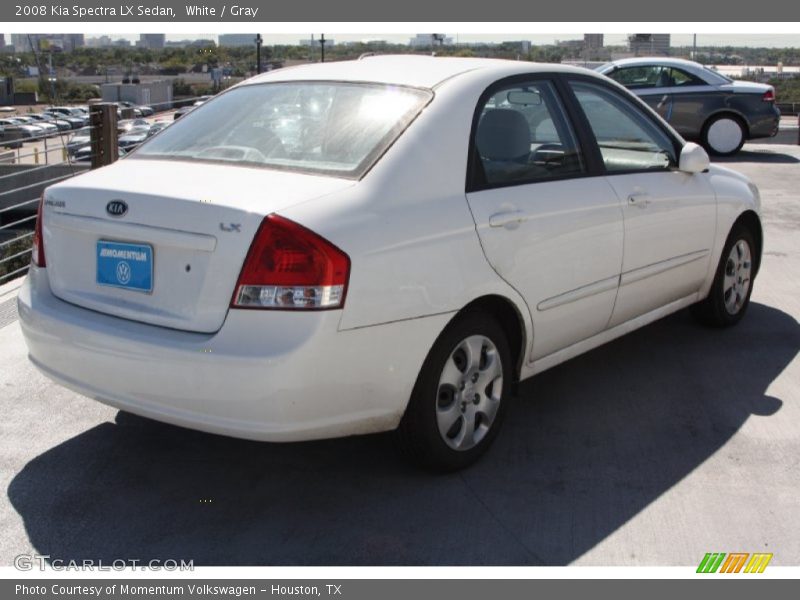 White / Gray 2008 Kia Spectra LX Sedan