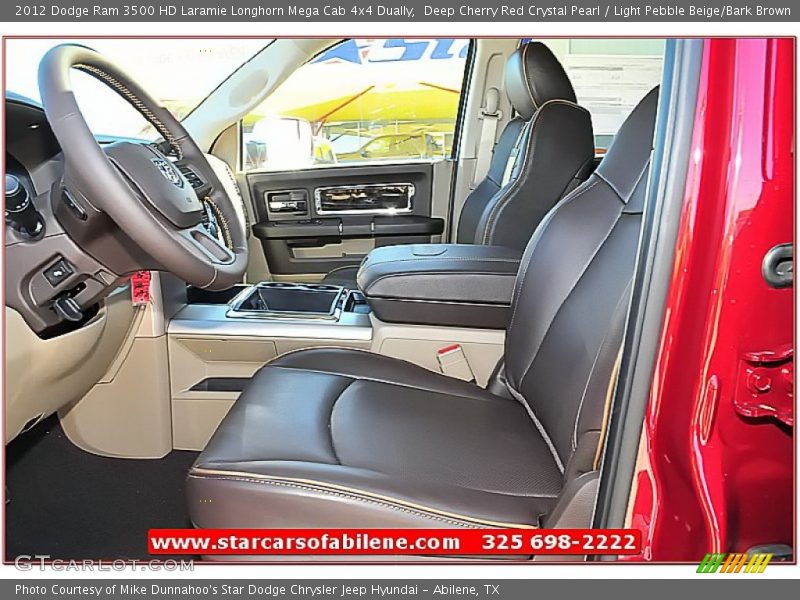 Deep Cherry Red Crystal Pearl / Light Pebble Beige/Bark Brown 2012 Dodge Ram 3500 HD Laramie Longhorn Mega Cab 4x4 Dually