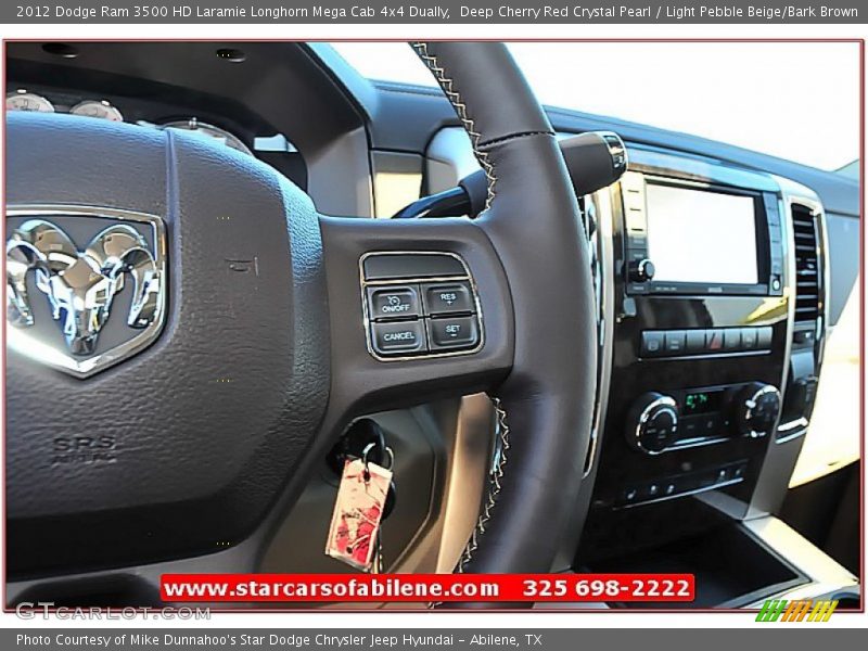 Deep Cherry Red Crystal Pearl / Light Pebble Beige/Bark Brown 2012 Dodge Ram 3500 HD Laramie Longhorn Mega Cab 4x4 Dually
