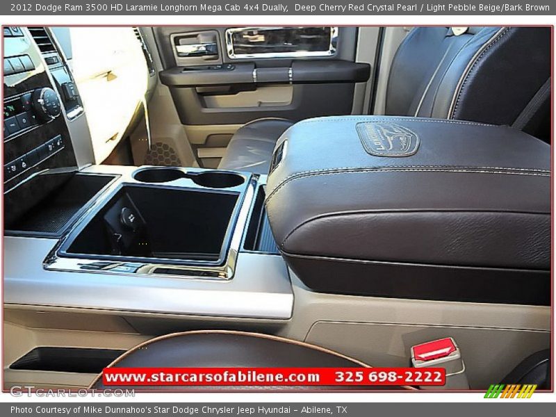 Deep Cherry Red Crystal Pearl / Light Pebble Beige/Bark Brown 2012 Dodge Ram 3500 HD Laramie Longhorn Mega Cab 4x4 Dually