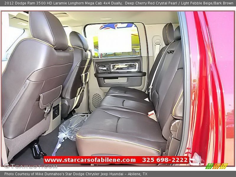 Deep Cherry Red Crystal Pearl / Light Pebble Beige/Bark Brown 2012 Dodge Ram 3500 HD Laramie Longhorn Mega Cab 4x4 Dually