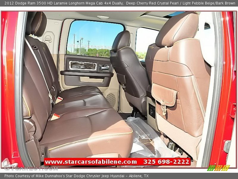 Deep Cherry Red Crystal Pearl / Light Pebble Beige/Bark Brown 2012 Dodge Ram 3500 HD Laramie Longhorn Mega Cab 4x4 Dually