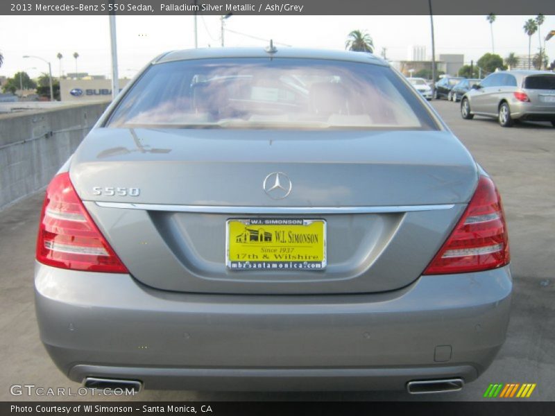 Palladium Silver Metallic / Ash/Grey 2013 Mercedes-Benz S 550 Sedan