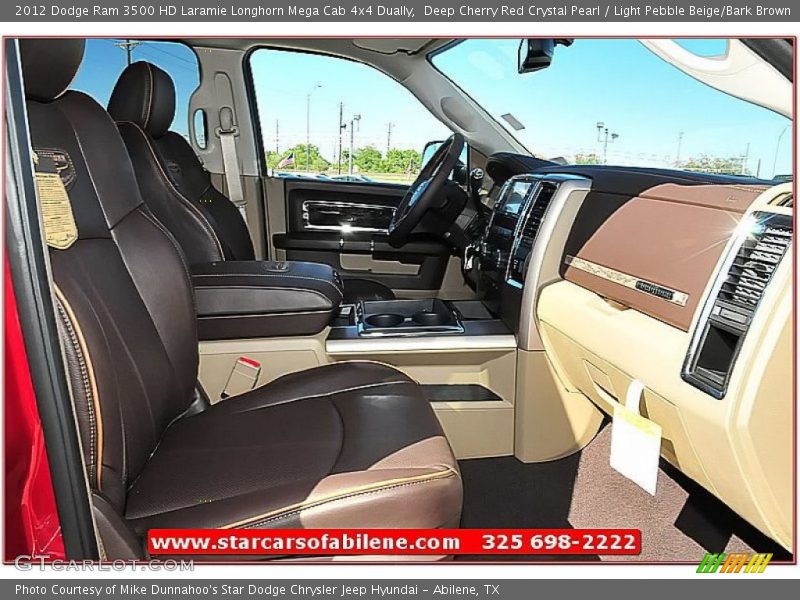 Deep Cherry Red Crystal Pearl / Light Pebble Beige/Bark Brown 2012 Dodge Ram 3500 HD Laramie Longhorn Mega Cab 4x4 Dually
