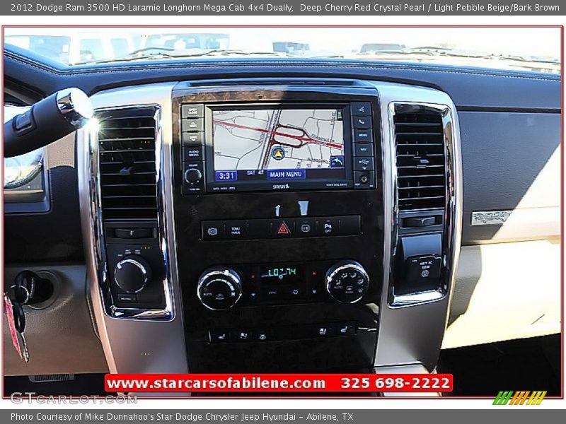 Deep Cherry Red Crystal Pearl / Light Pebble Beige/Bark Brown 2012 Dodge Ram 3500 HD Laramie Longhorn Mega Cab 4x4 Dually