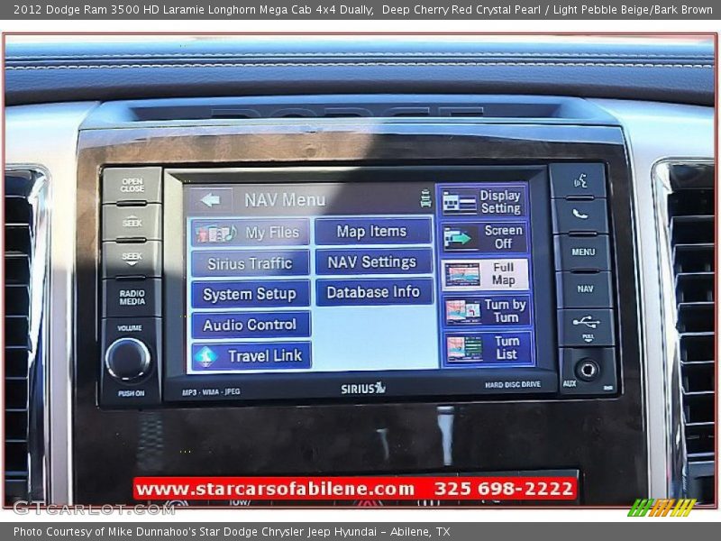 Deep Cherry Red Crystal Pearl / Light Pebble Beige/Bark Brown 2012 Dodge Ram 3500 HD Laramie Longhorn Mega Cab 4x4 Dually