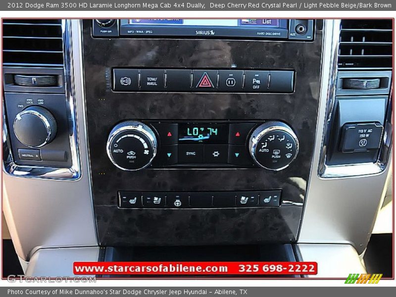Deep Cherry Red Crystal Pearl / Light Pebble Beige/Bark Brown 2012 Dodge Ram 3500 HD Laramie Longhorn Mega Cab 4x4 Dually