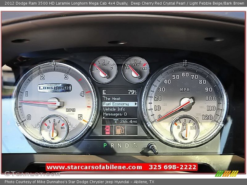 Deep Cherry Red Crystal Pearl / Light Pebble Beige/Bark Brown 2012 Dodge Ram 3500 HD Laramie Longhorn Mega Cab 4x4 Dually