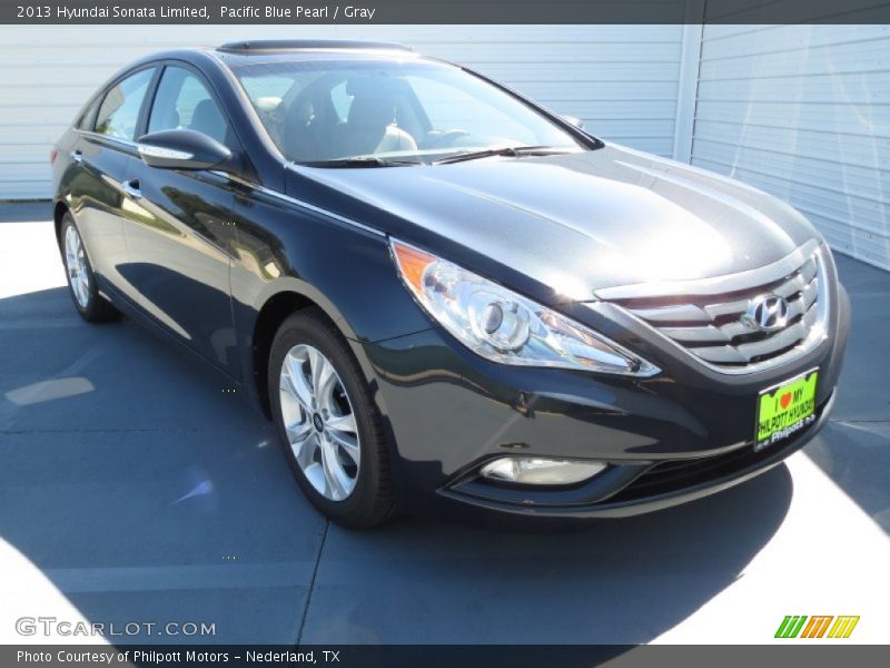 Pacific Blue Pearl / Gray 2013 Hyundai Sonata Limited
