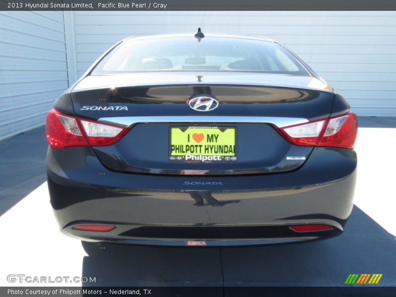 Pacific Blue Pearl / Gray 2013 Hyundai Sonata Limited